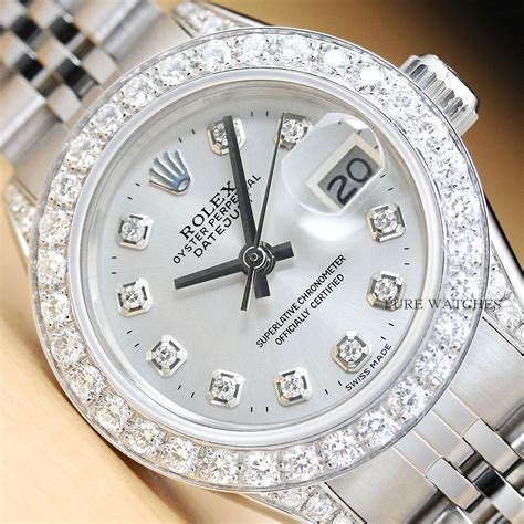 women's rolex watch with diamonds|Rolex women watch date just.